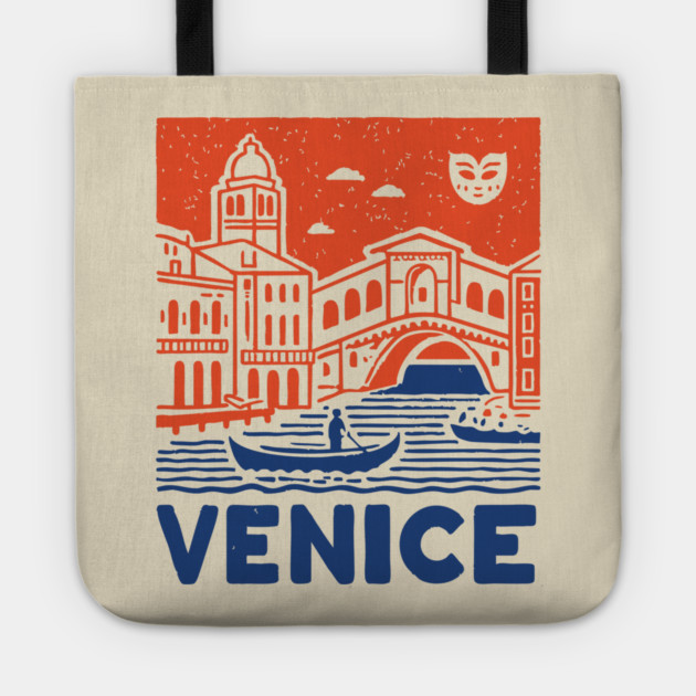 Venice Italy - Vintage Graphic Travel Poster Tote by TuncGK