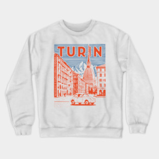 Turin Italy - Vintage Graphic Travel Poster Crewneck Sweatshirt