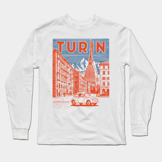 Turin Italy - Vintage Graphic Travel Poster Long Sleeve T-Shirt by TuncGK