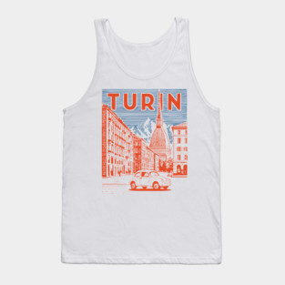 Turin Italy - Vintage Graphic Travel Poster Tank Top