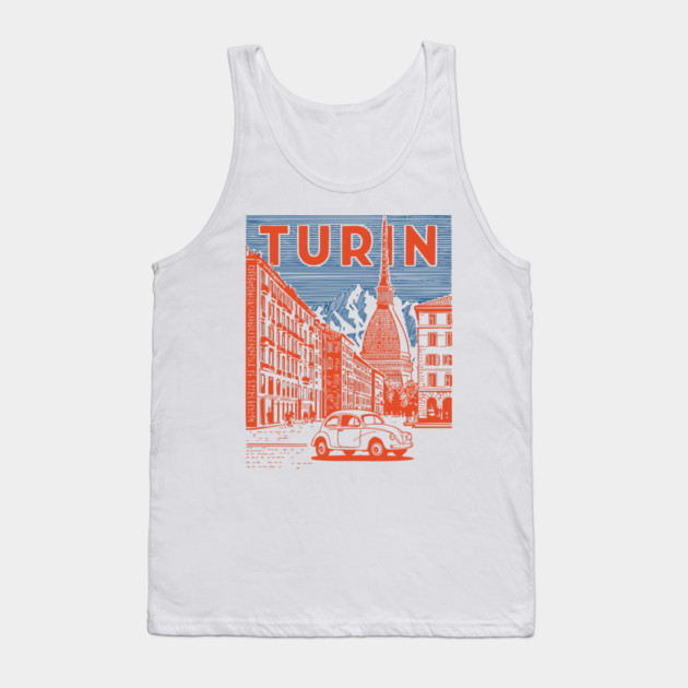 Turin Italy - Vintage Graphic Travel Poster Tank Top by TuncGK