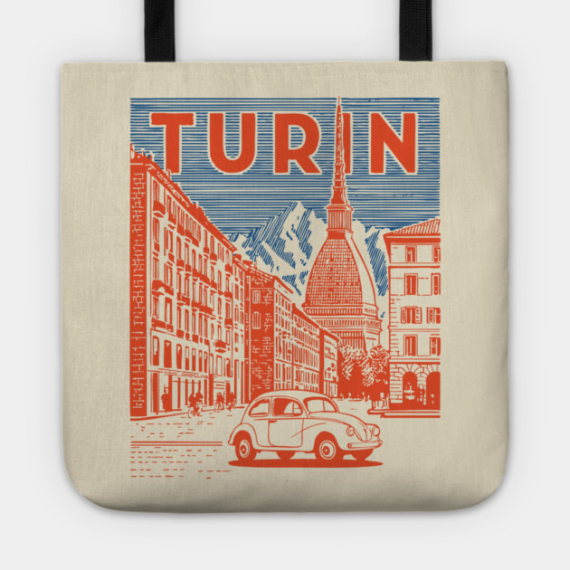 Turin Italy - Vintage Graphic Travel Poster Tote by TuncGK