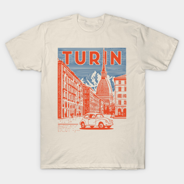 Turin Italy - Vintage Graphic Travel Poster T-Shirt by TuncGK