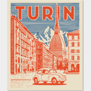 Turin Italy - Vintage Graphic Travel Poster Posters and Art