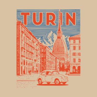 Turin Italy - Vintage Graphic Travel Poster T-Shirt