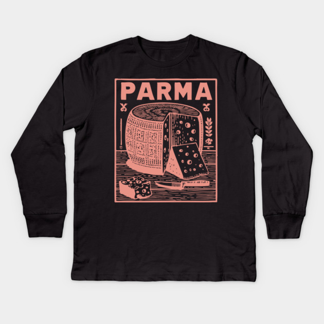 Parma Italy - Retro Culinary Design Kids Long Sleeve T-Shirt by TuncGK