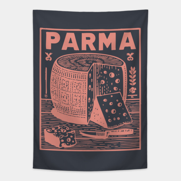 Parma Italy - Retro Culinary Design Tapestry by TuncGK
