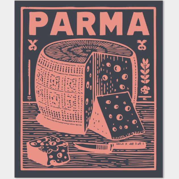 Parma Italy - Retro Culinary Design Wall Art by TuncGK
