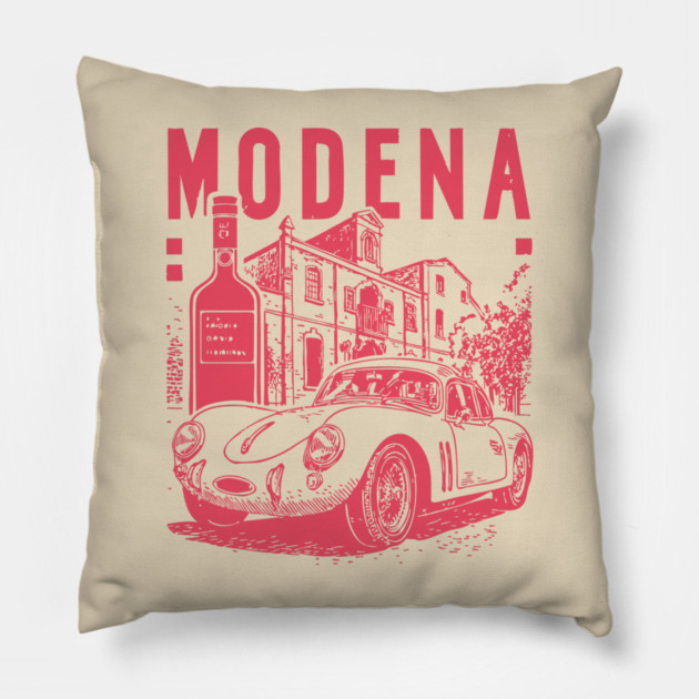 Modena Italy - Vintage Graphic Travel Poster Pillow by TuncGK