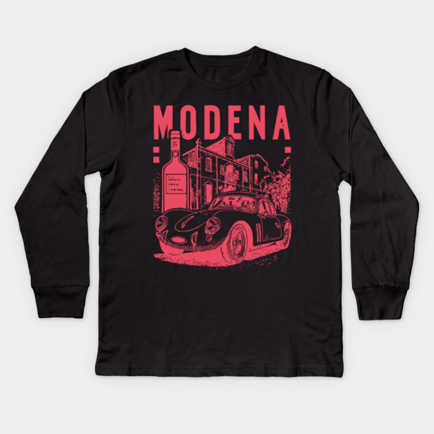 Modena Italy - Vintage Graphic Travel Poster Kids Long Sleeve T-Shirt by TuncGK