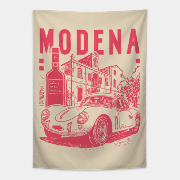 Modena Italy - Vintage Graphic Travel Poster Tapestry by TuncGK