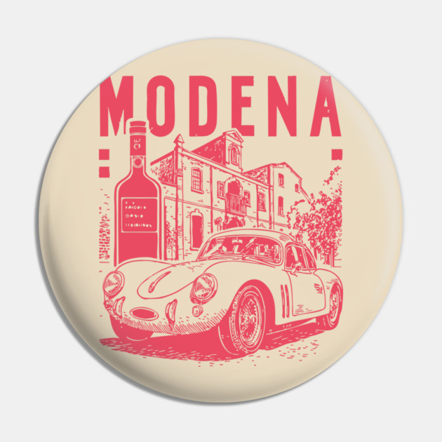 Modena Italy - Vintage Graphic Travel Poster Pin by TuncGK