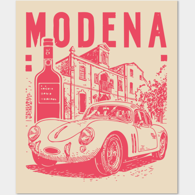Modena Italy - Vintage Graphic Travel Poster Wall Art by TuncGK