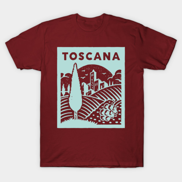 Tuscany Italy - Stylized Countryside Scenery T-Shirt by TuncGK