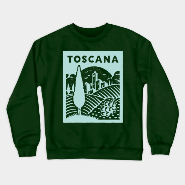 Tuscany Italy - Stylized Countryside Scenery Crewneck Sweatshirt by TuncGK
