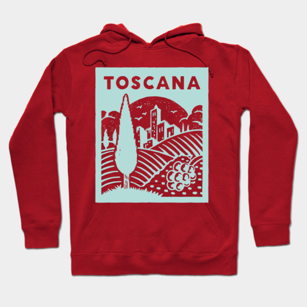 Tuscany Italy - Stylized Countryside Scenery Hoodie by TuncGK