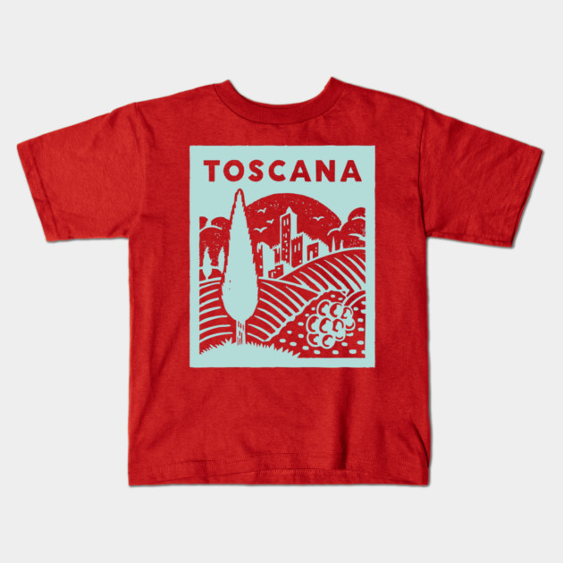 Tuscany Italy - Stylized Countryside Scenery Kids T-Shirt by TuncGK