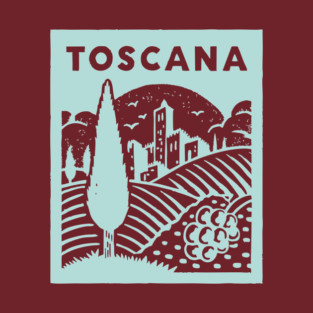 Tuscany Italy - Stylized Countryside Scenery T-Shirt