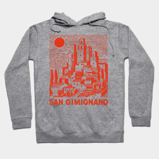 San Gimignano Italy Vintage Travel Design Hoodie by TuncGK