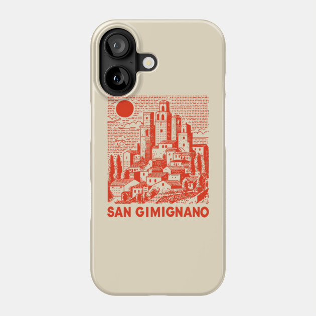 San Gimignano Italy Vintage Travel Design Phone Case by TuncGK