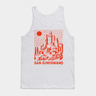 San Gimignano Italy Vintage Travel Design Tank Top