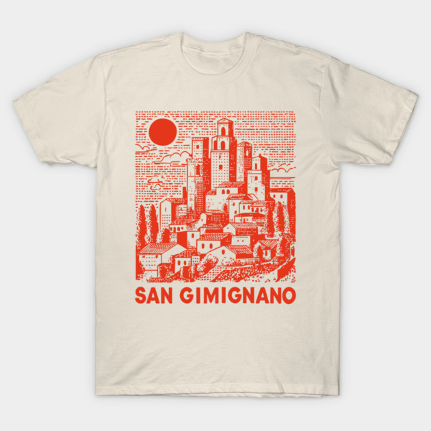 San Gimignano Italy Vintage Travel Design T-Shirt by TuncGK