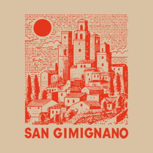 San Gimignano Italy Vintage Travel Design T-Shirt