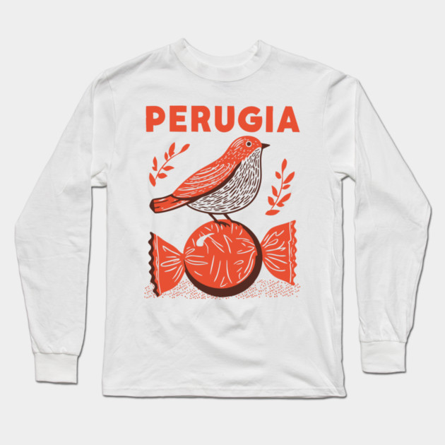 Perugia Italy Vintage Travel Design Long Sleeve T-Shirt by TuncGK