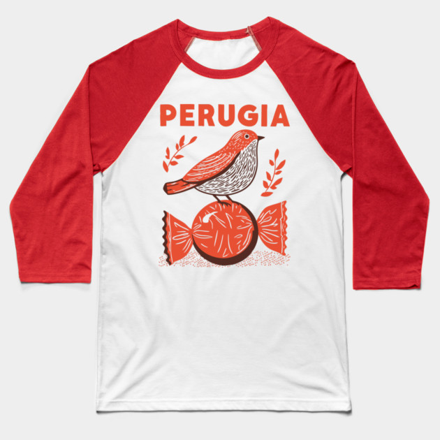 Perugia Italy Vintage Travel Design Baseball T-Shirt by TuncGK