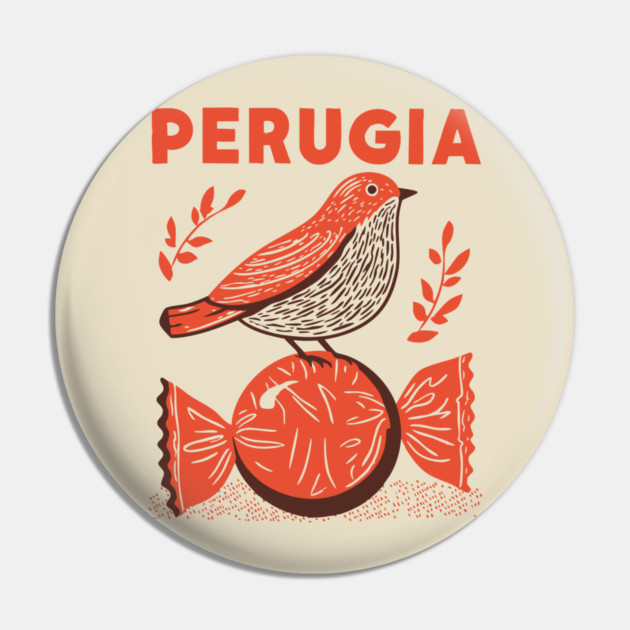Perugia Italy Vintage Travel Design Pin by TuncGK