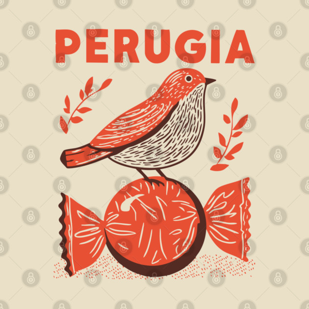 Perugia Italy Vintage Travel Design by TuncGK