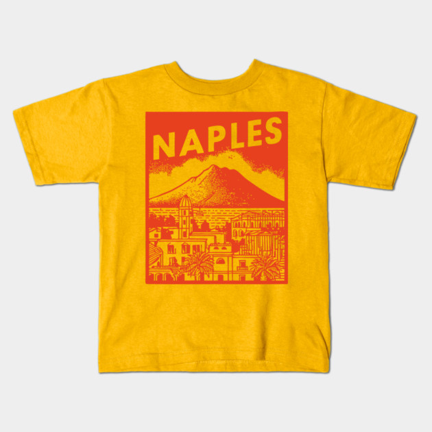 Naples Italy - Vintage Graphic Travel Poster Kids T-Shirt by TuncGK