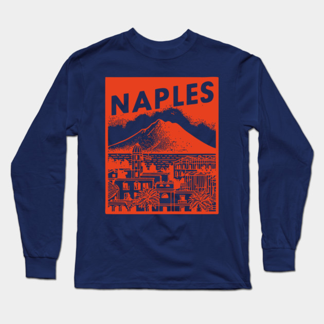 Naples Italy - Vintage Graphic Travel Poster Long Sleeve T-Shirt by TuncGK