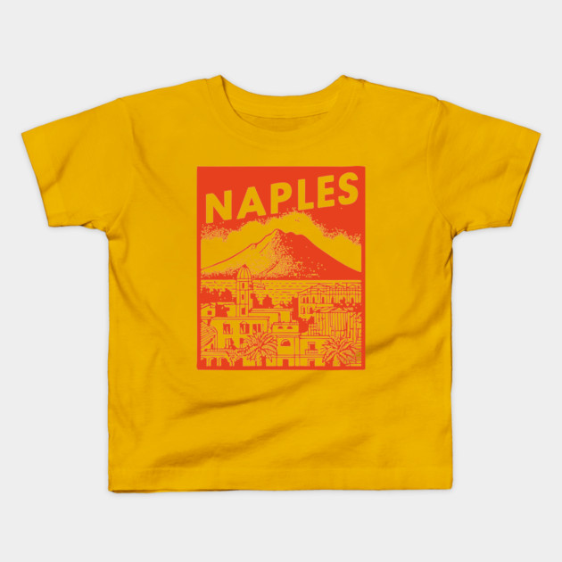 Naples Italy - Vintage Graphic Travel Poster Kids T-Shirt by TuncGK