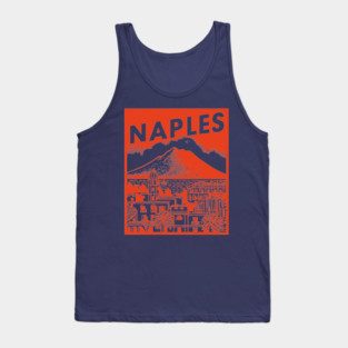 Naples Italy - Vintage Graphic Travel Poster Tank Top