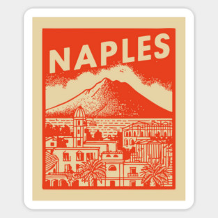 Naples Italy - Vintage Graphic Travel Poster Sticker