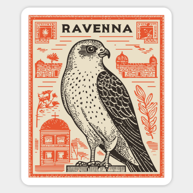 Ravenna Italy Vintage Travel Design Magnet by TuncGK