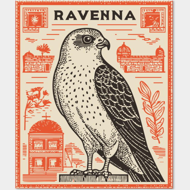 Ravenna Italy Vintage Travel Design Wall Art by TuncGK