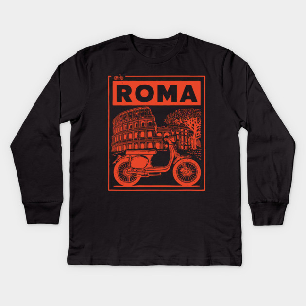 Rome Italy Vintage Travel Design Kids Long Sleeve T-Shirt by TuncGK