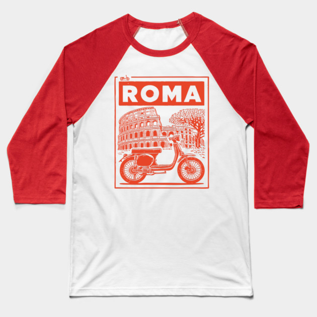 Rome Italy Vintage Travel Design Baseball T-Shirt by TuncGK