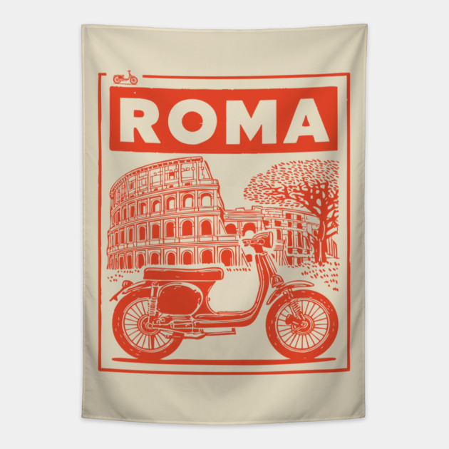 Rome Italy Vintage Travel Design Tapestry by TuncGK