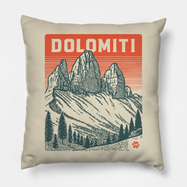 The Dolomites Italy - Dramatic Mountain Landscape Pillow by TuncGK