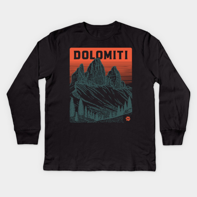 The Dolomites Italy - Dramatic Mountain Landscape Kids Long Sleeve T-Shirt by TuncGK