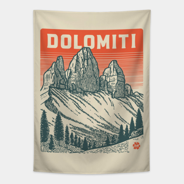 The Dolomites Italy - Dramatic Mountain Landscape Tapestry by TuncGK