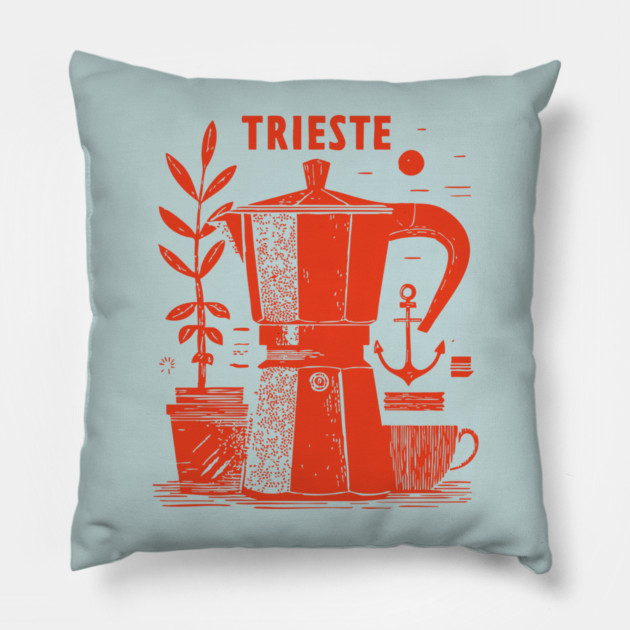 Trieste Italy Vintage Travel Design Pillow by TuncGK