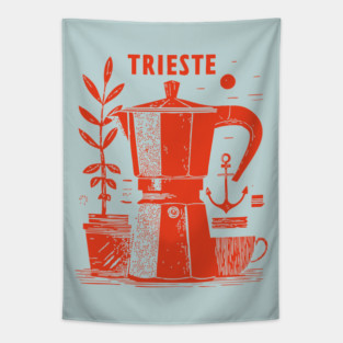 Trieste Italy Vintage Travel Design Tapestry