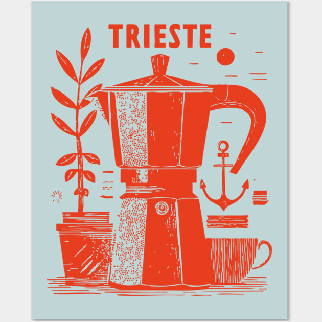 Trieste Italy Vintage Travel Design Wall Art by TuncGK