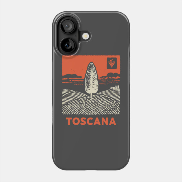 Tuscany Italy - Minimalist Cypress Linework Phone Case by TuncGK