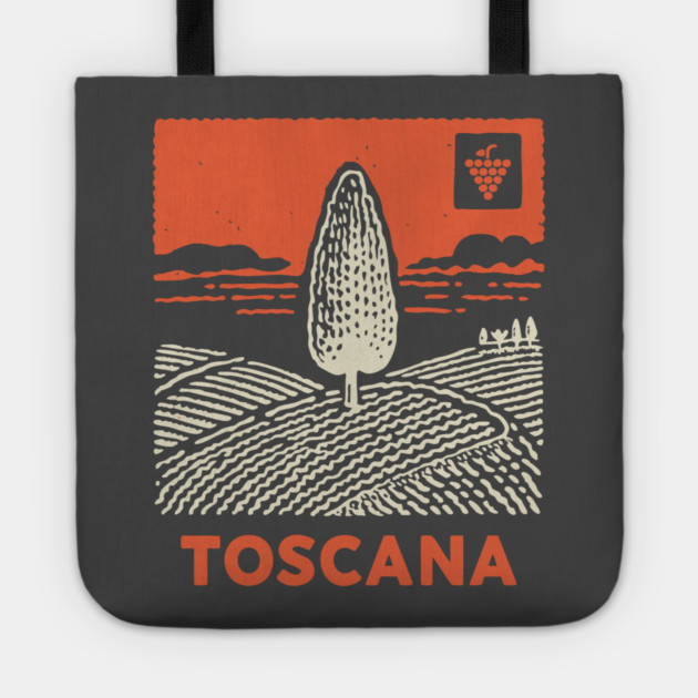 Tuscany Italy - Minimalist Cypress Linework Tote by TuncGK