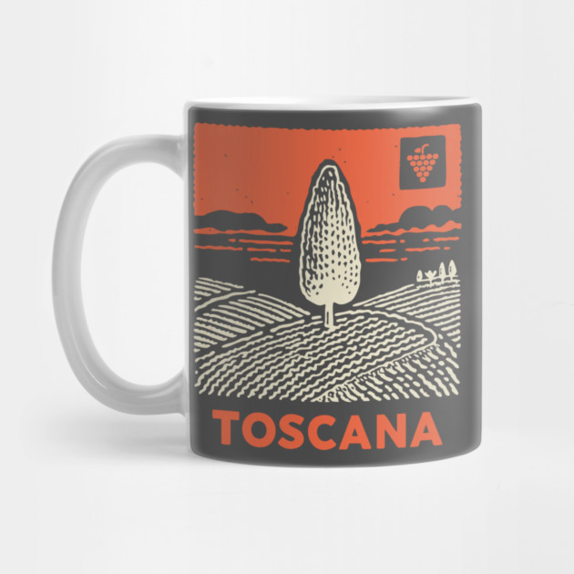 Tuscany Italy - Minimalist Cypress Linework by TuncGK